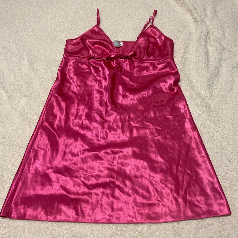 Vintage Chanteuse women’s pink satin slip dress lingerie size medium